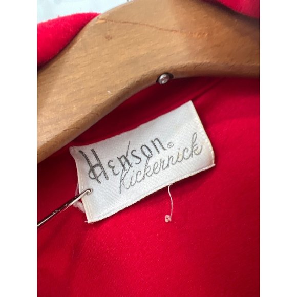 Henson Kickernick Vintage 3/4 Sleeve Maxi Shirt Dress Womens M Red Zip Pockets - Picture 3 of 7